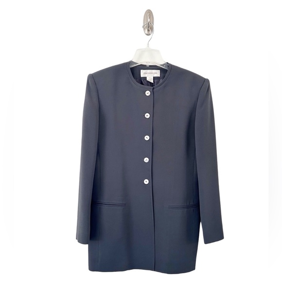 Jones New York Jackets & Blazers - Jones New York Vintage ‘90s Women’s Dark Gray Collarless Blazer Size 10